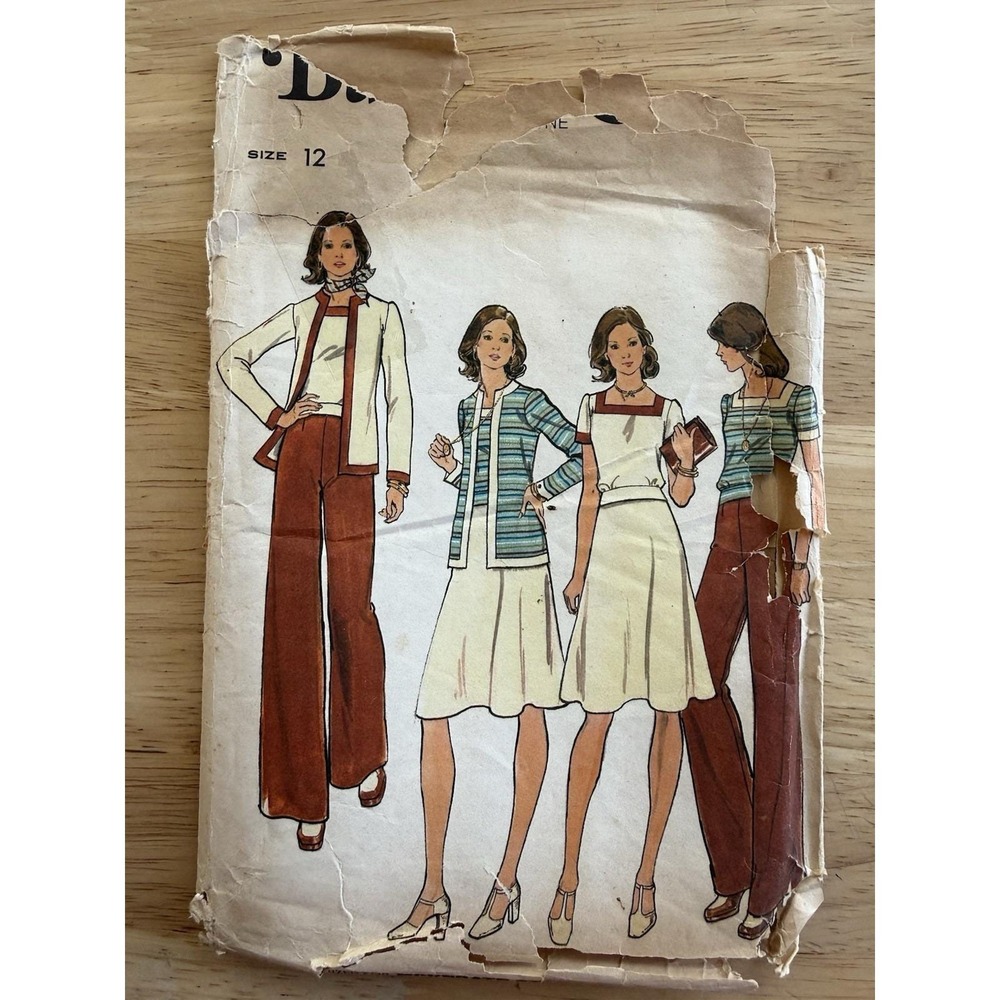 Butterick Pattern 4029 Misses' Cardigan Jacket Top Skirt Pants 12 CUT Complete